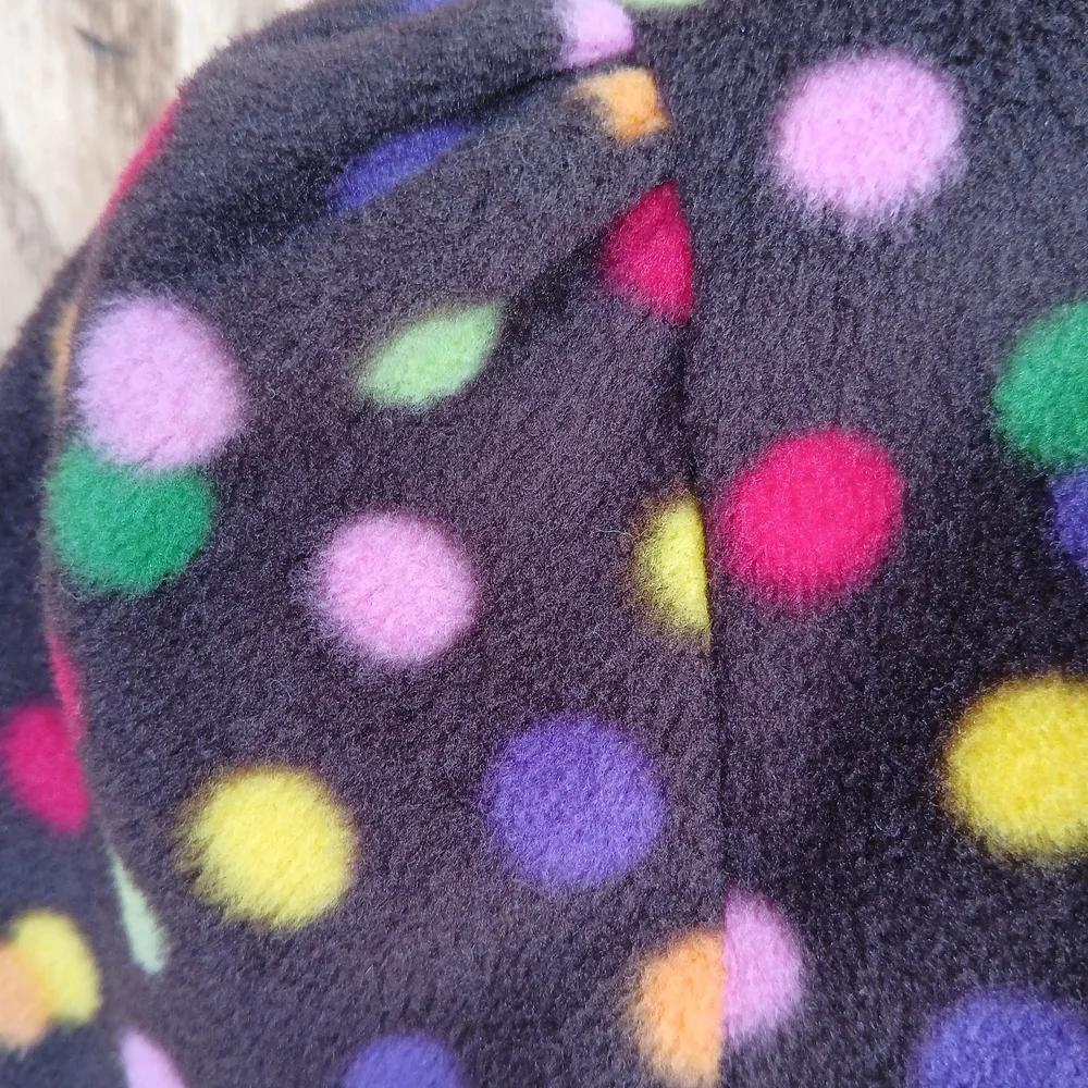 Crazy 8 Colorful Polka Dot Fleece Jacket Zippered Puff Sleeve Size 7-8 Girls
